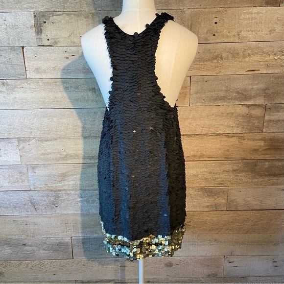 BNWT 3.1 Phillip Lim  black and gold sequinned racerback dress in size 4 - Picture 4 of 15